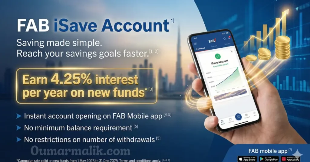 FAB iSave Account Review: Is it the Best Zero Balance Account in the UAE? 2 fab isave account open